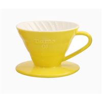 Tiamo keramický dripper na kávu V01 žlutý