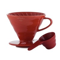 Hario keramický dripper na kávu V60-02 červený