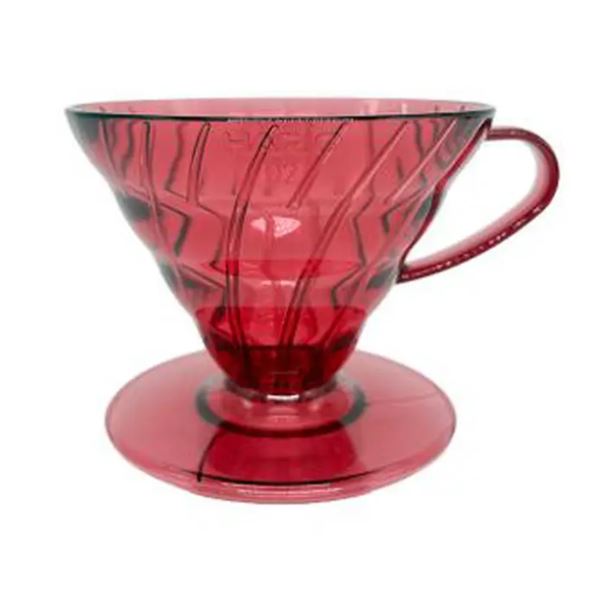 Hario plastový dripper průhledný V60-02 červený